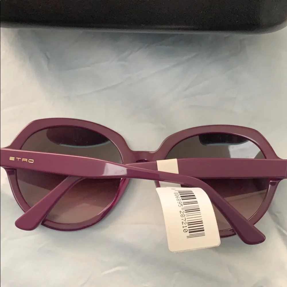 NWT ETRO Blue Paisley Sunglasses w/case